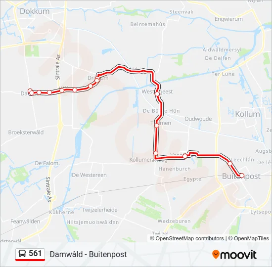 561 Bus Line Map