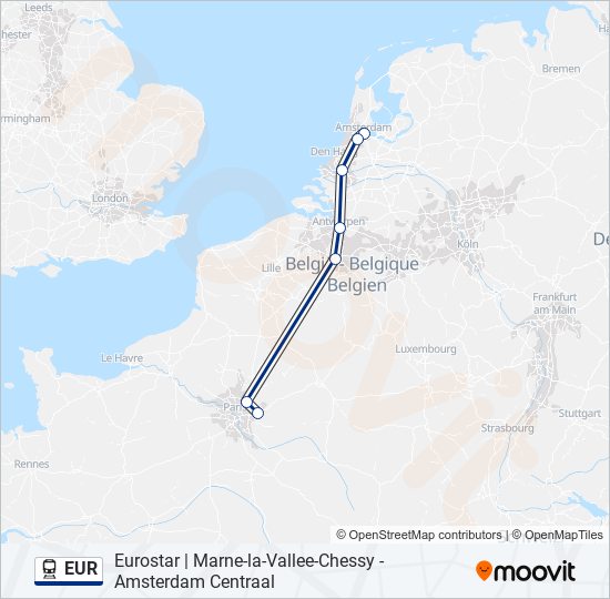 EUR train Line Map