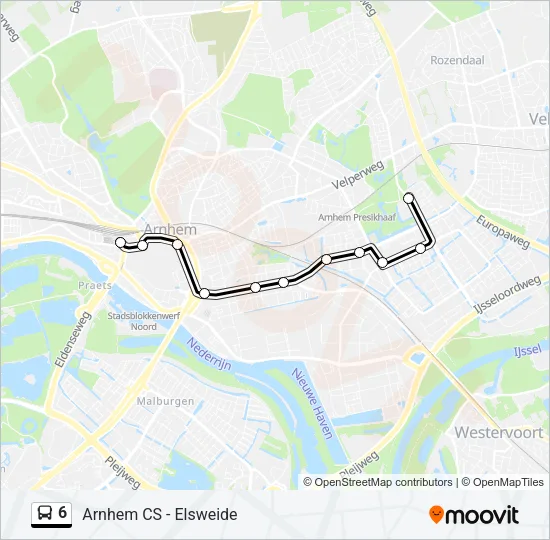 6 Bus Line Map