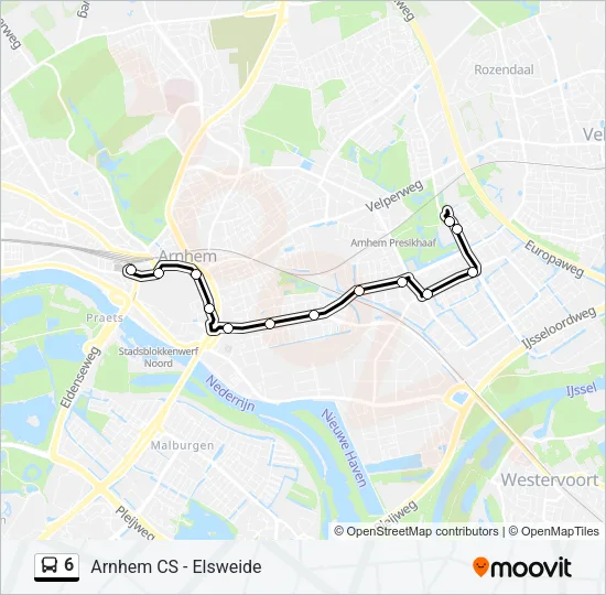 6 Bus Line Map
