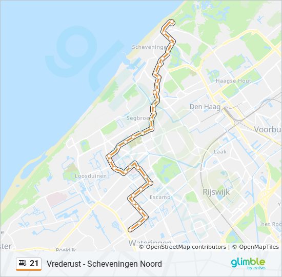 Getand Aas hulp 21 Route: Schedules, Stops & Maps - Scheveningen Noord (Updated)