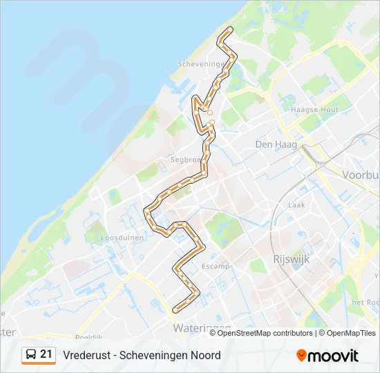 21 Bus Line Map