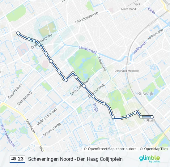 Bus 23 Route Map 23 Route: Schedules, Stops & Maps - Station Rijswijk (Updated)