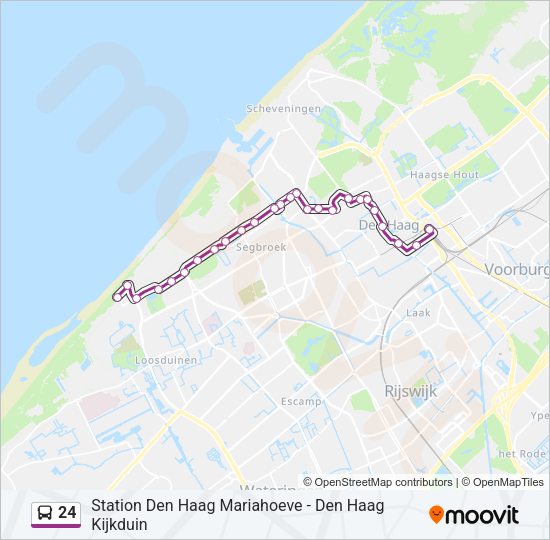 Bus 24 lijnkaart