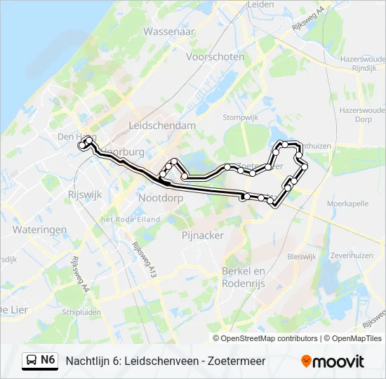 N6 Bus Line Map