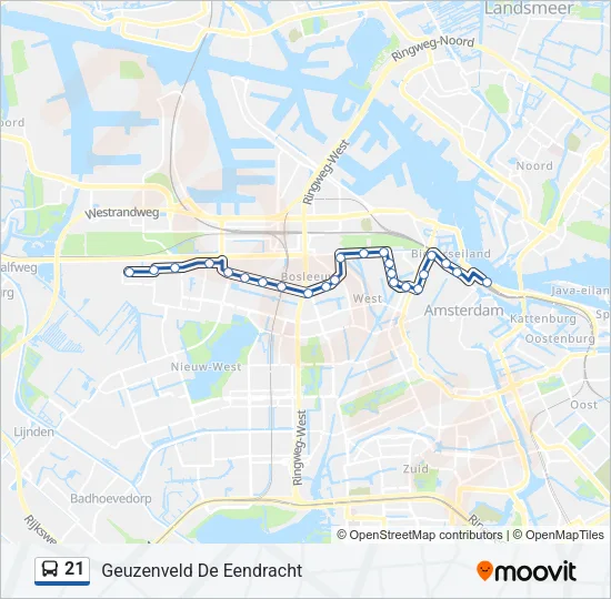 21 Bus Line Map