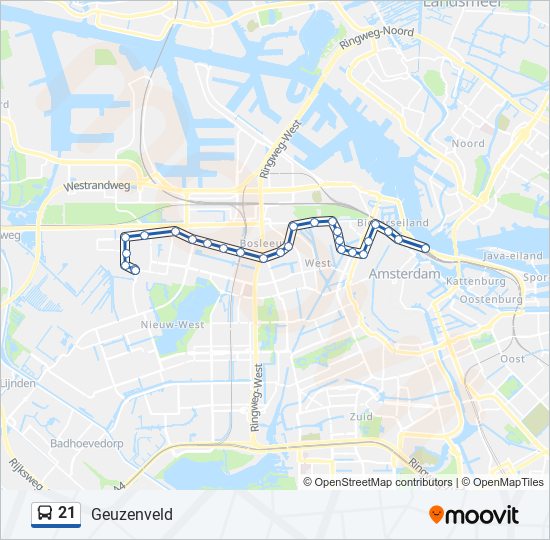 21 bus Line Map