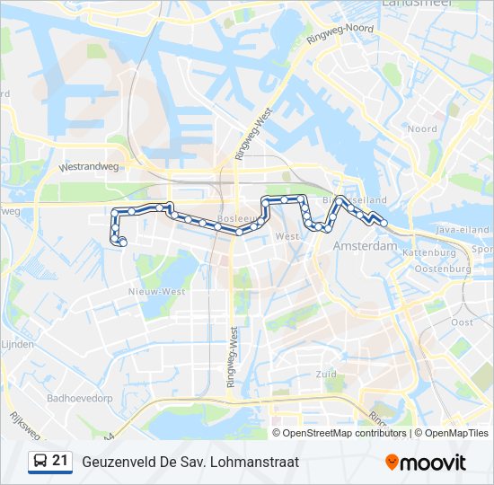 21 Bus Line Map