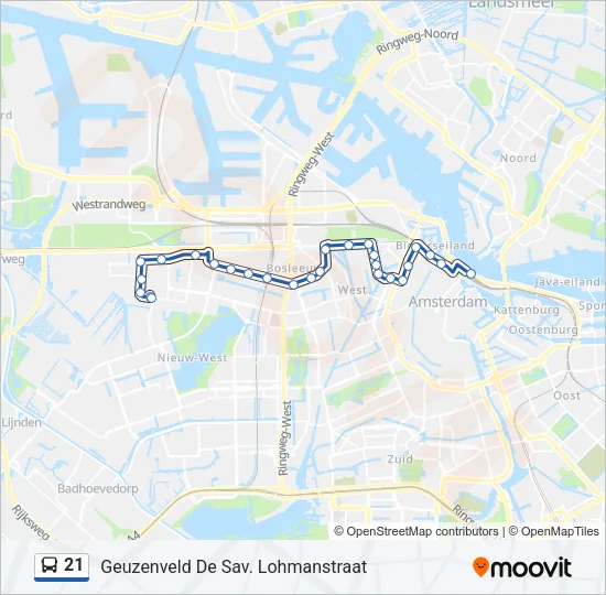 21 Bus Line Map