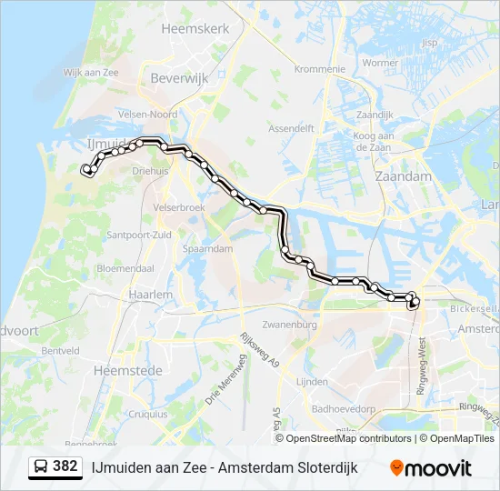 382 Bus Line Map