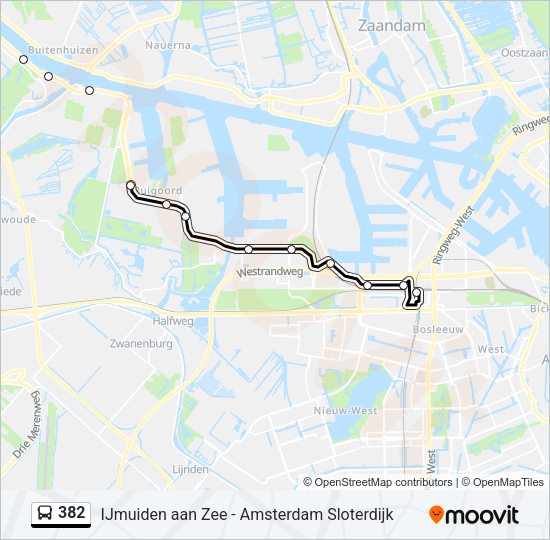 382 Bus Line Map