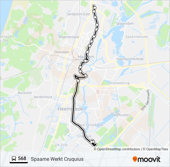 568 bus Line Map