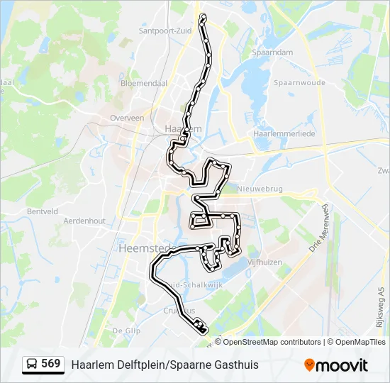 Bus 569 lijnkaart