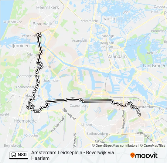 N80 Bus Line Map