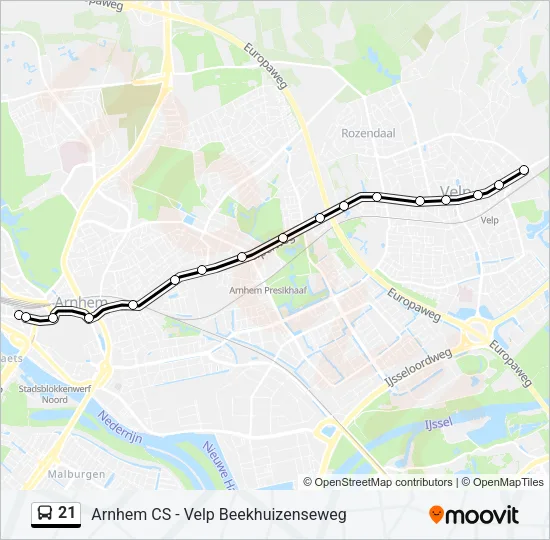 21 Bus Line Map