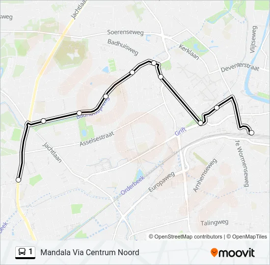 1 Bus Line Map