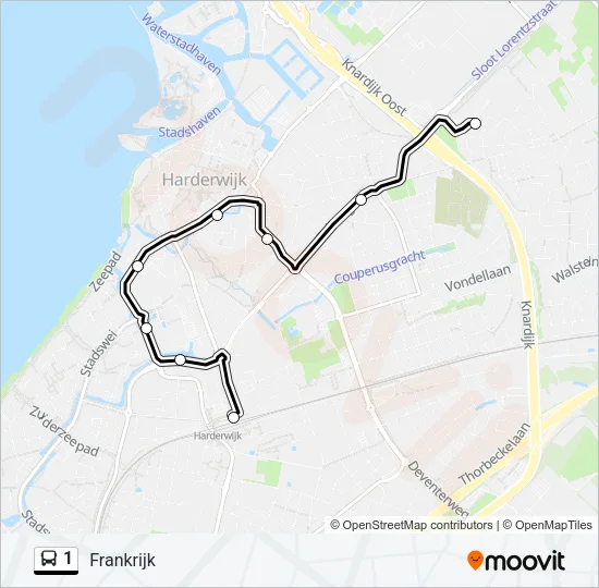 1 Bus Line Map