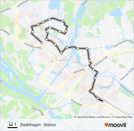 1 Bus Line Map