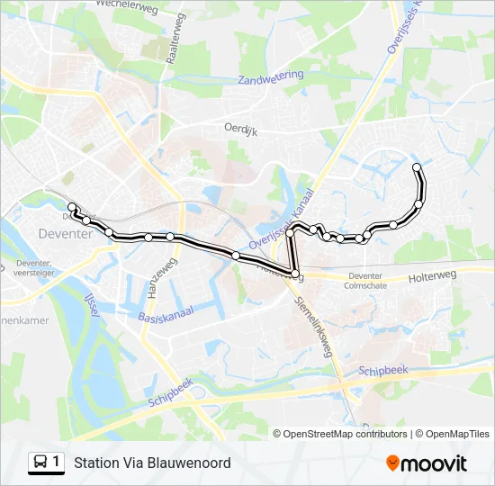 1 Bus Line Map