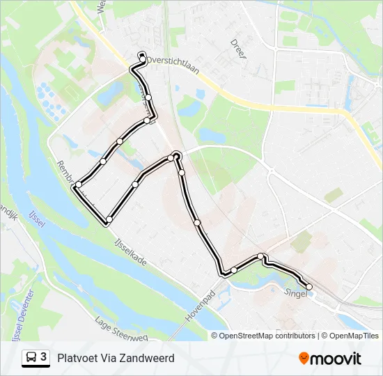 3 Bus Line Map
