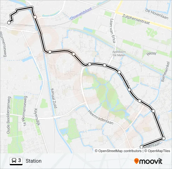 3 Bus Line Map