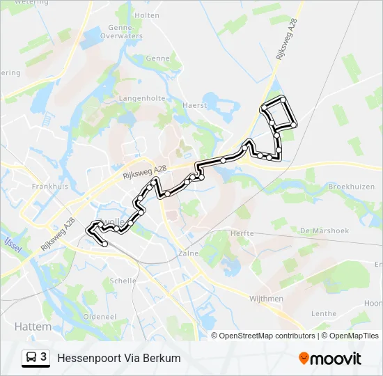 3 Bus Line Map