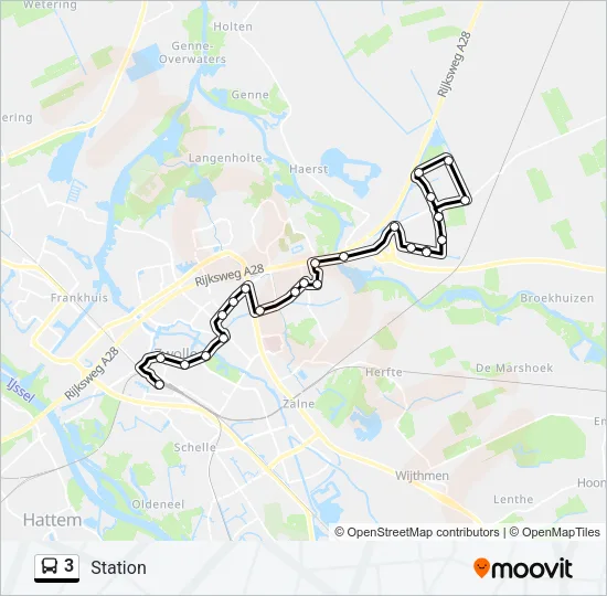 3 Bus Line Map