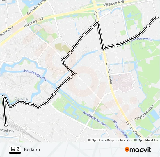 3 Bus Line Map