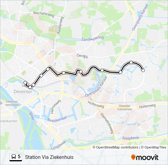 5 Bus Line Map