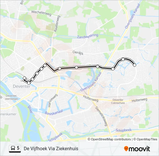 5 Bus Line Map