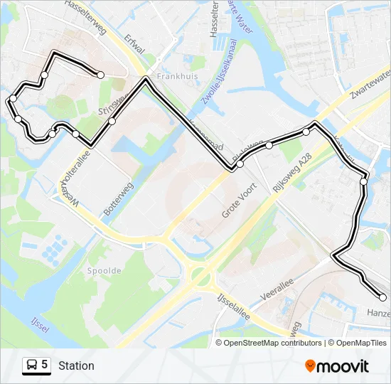 5 Bus Line Map