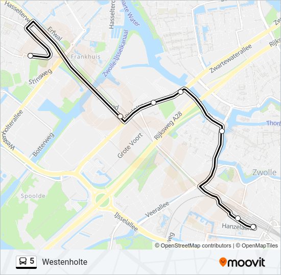 5 Bus Line Map