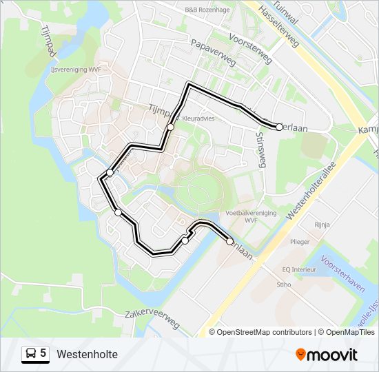 5 Bus Line Map