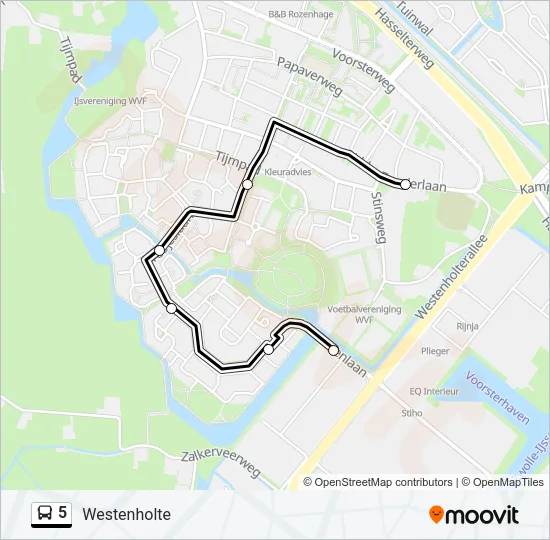 5 Bus Line Map