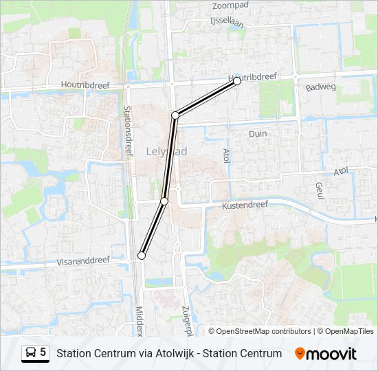 5 Bus Line Map