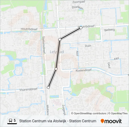 5 Bus Line Map