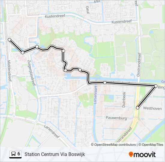 6 bus Line Map