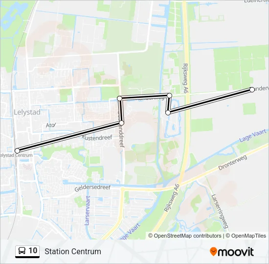 Bus 10 lijnkaart