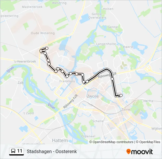11 Bus Line Map