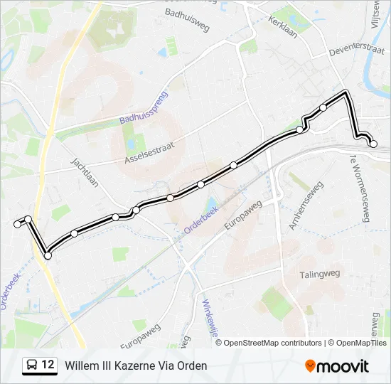 12 Bus Line Map