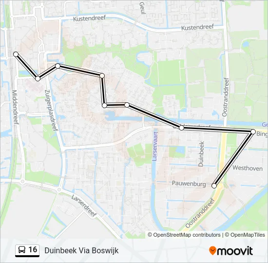 16 Bus Line Map