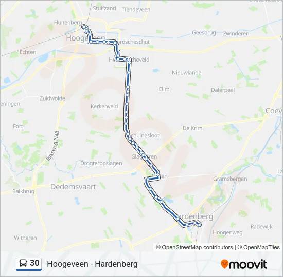 30 Bus Line Map