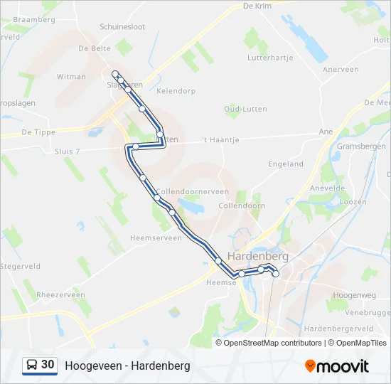 30 Bus Line Map
