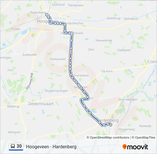 30 Bus Line Map