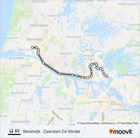 65 bus Line Map