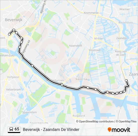 65 Bus Line Map