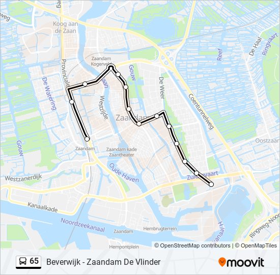 65 bus Line Map