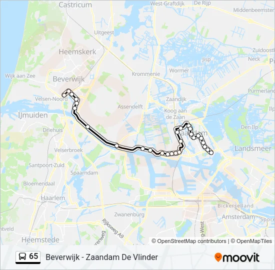 65 Bus Line Map
