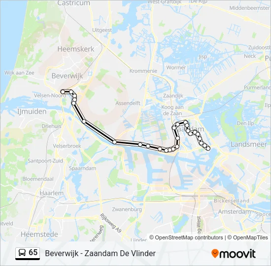 65 Bus Line Map