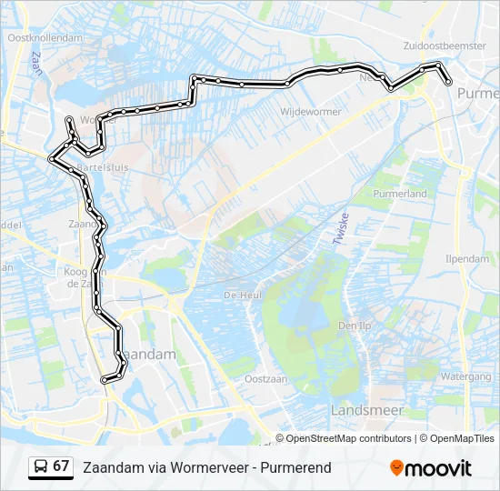 67 Bus Line Map